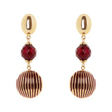 Orecchini ovale, boule e semisfera Malena - Rosso - Sodini Bijoux
