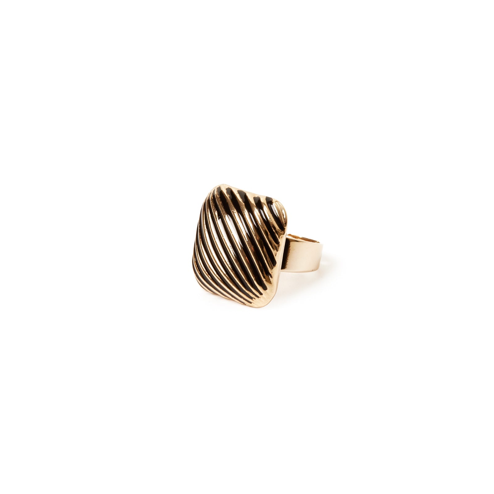 Anello quadrato Malena - Nero - Sodini Bijoux