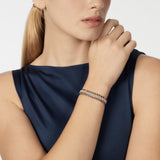 Crystals and sinuous cubes bracelet Babilonia - Gold and white - Sodini Bijoux