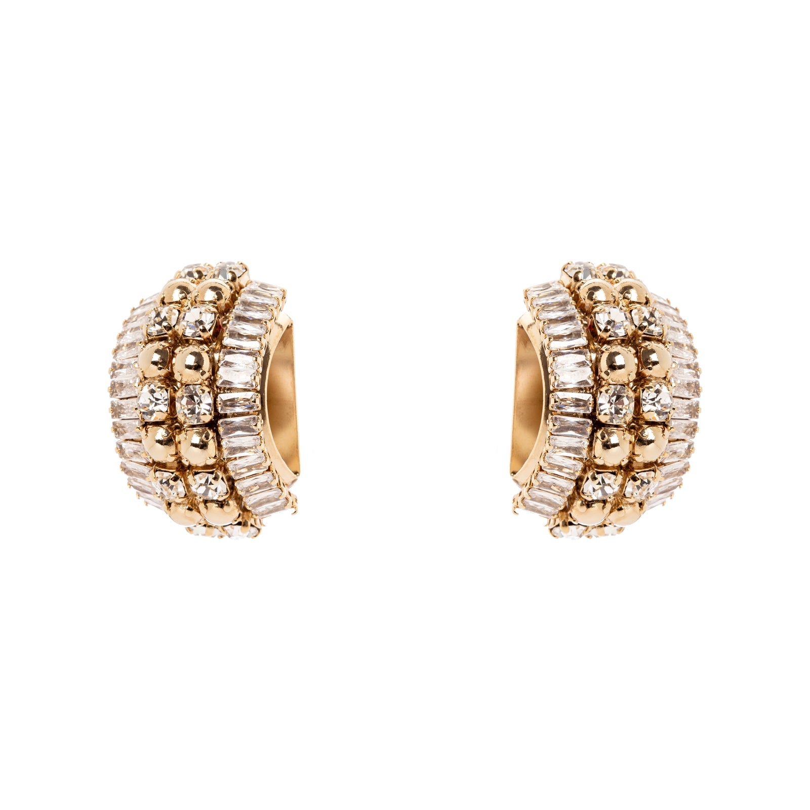 Orecchini semicerchio Babilonia - Oro e bianco - Sodini Bijoux