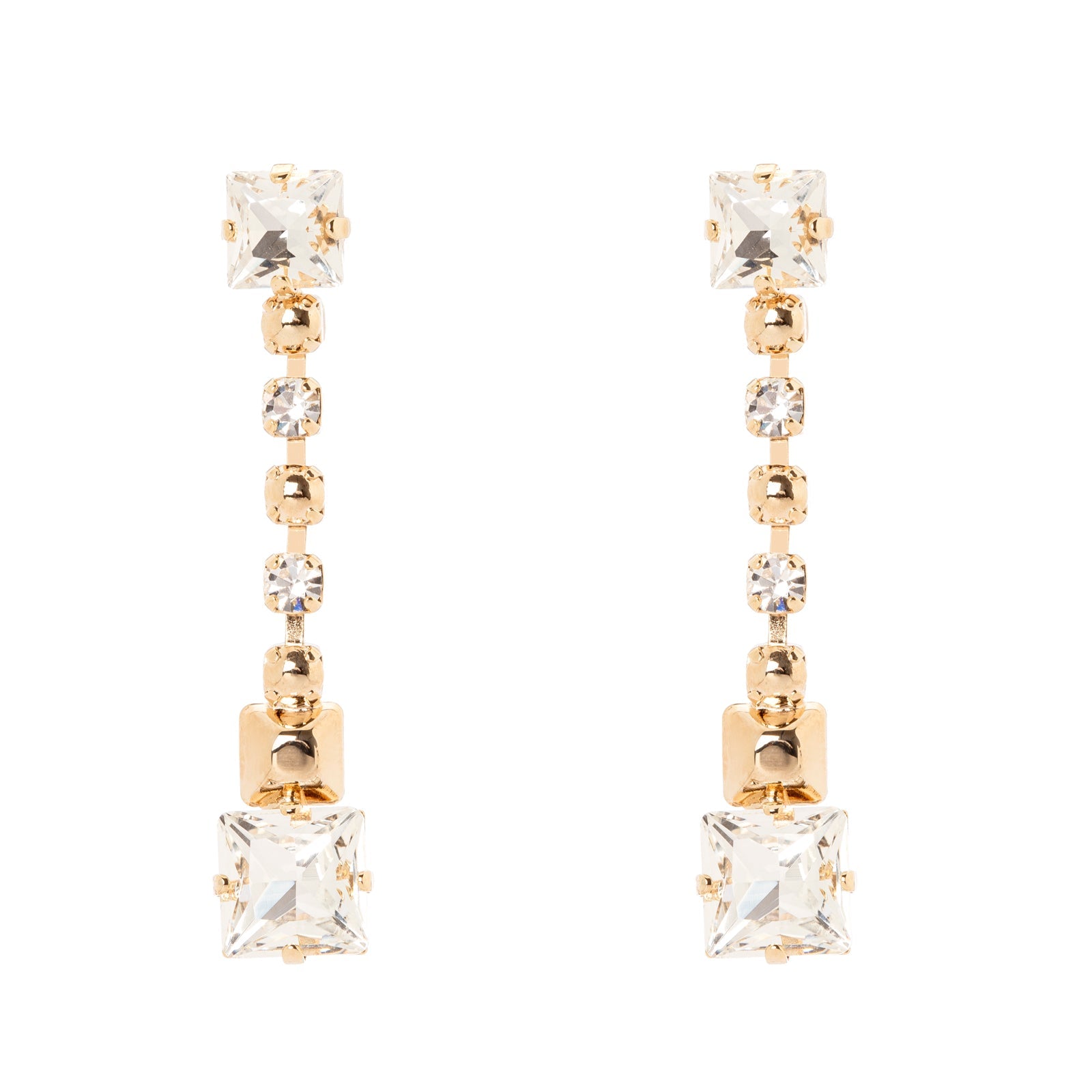 Orecchini lunghi Babilonia - Oro e bianco - Sodini Bijoux