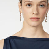 Long earrings Babilonia - Gold and white - Sodini Bijoux