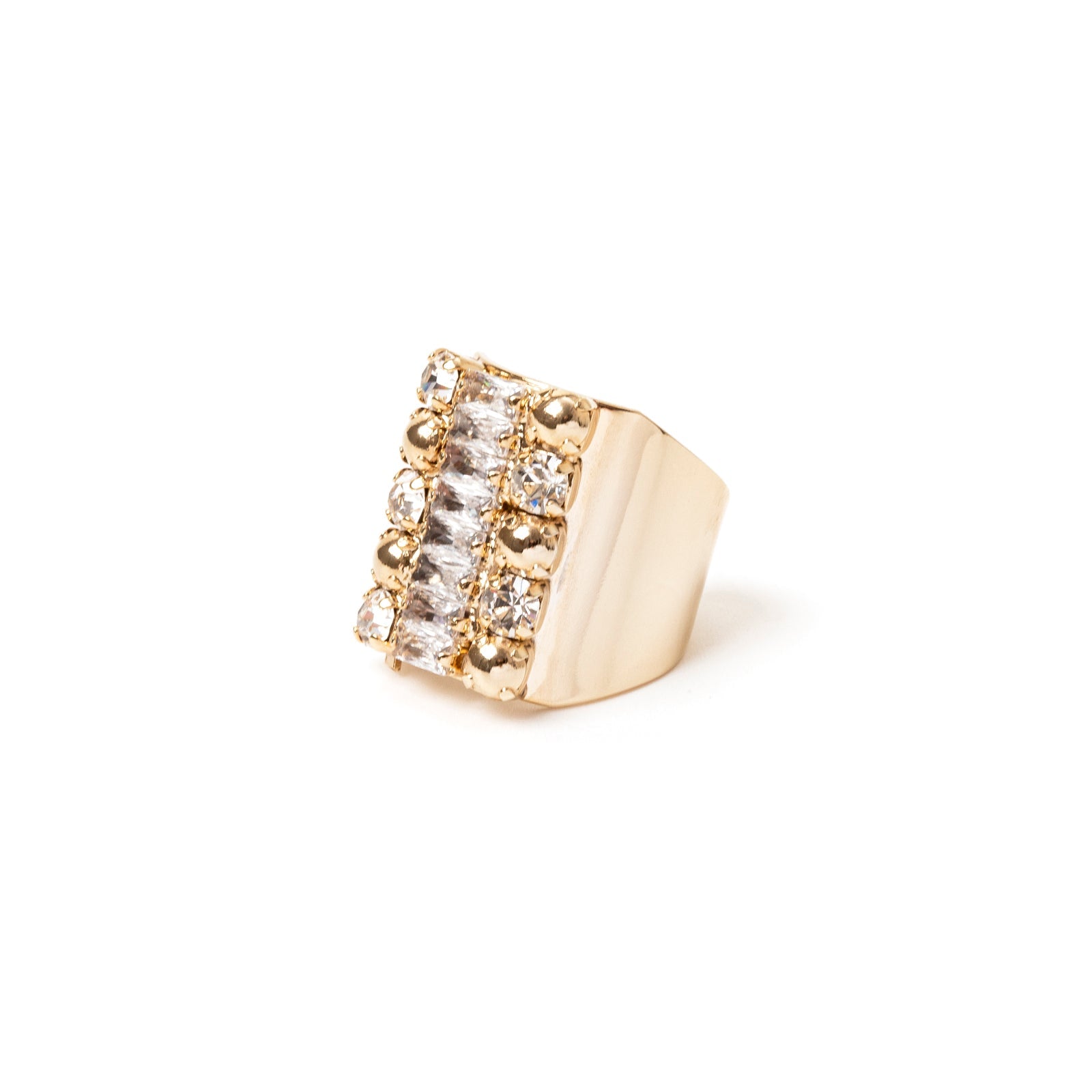 Anello con cristallo Babilonia - Oro e bianco - Sodini Bijoux