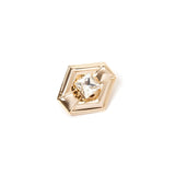 Spilla esagonale Babilonia - Oro e bianco - Sodini Bijoux