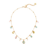 Short necklace mini spheres and small pendants Tarocchi - Multicolor - Sodini Bijoux