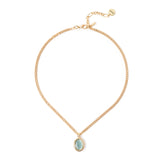 Choker gourmette and cabochon Tarocchi - Blue - Sodini Bijoux