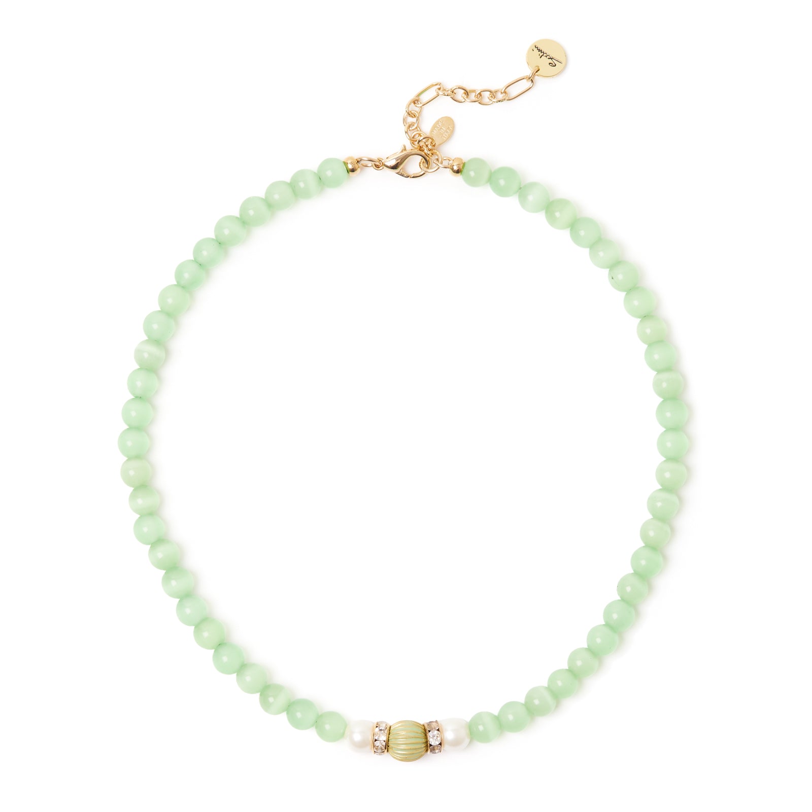 Girocollo sfere e splendente segmento Tarocchi - Verde - Sodini Bijoux