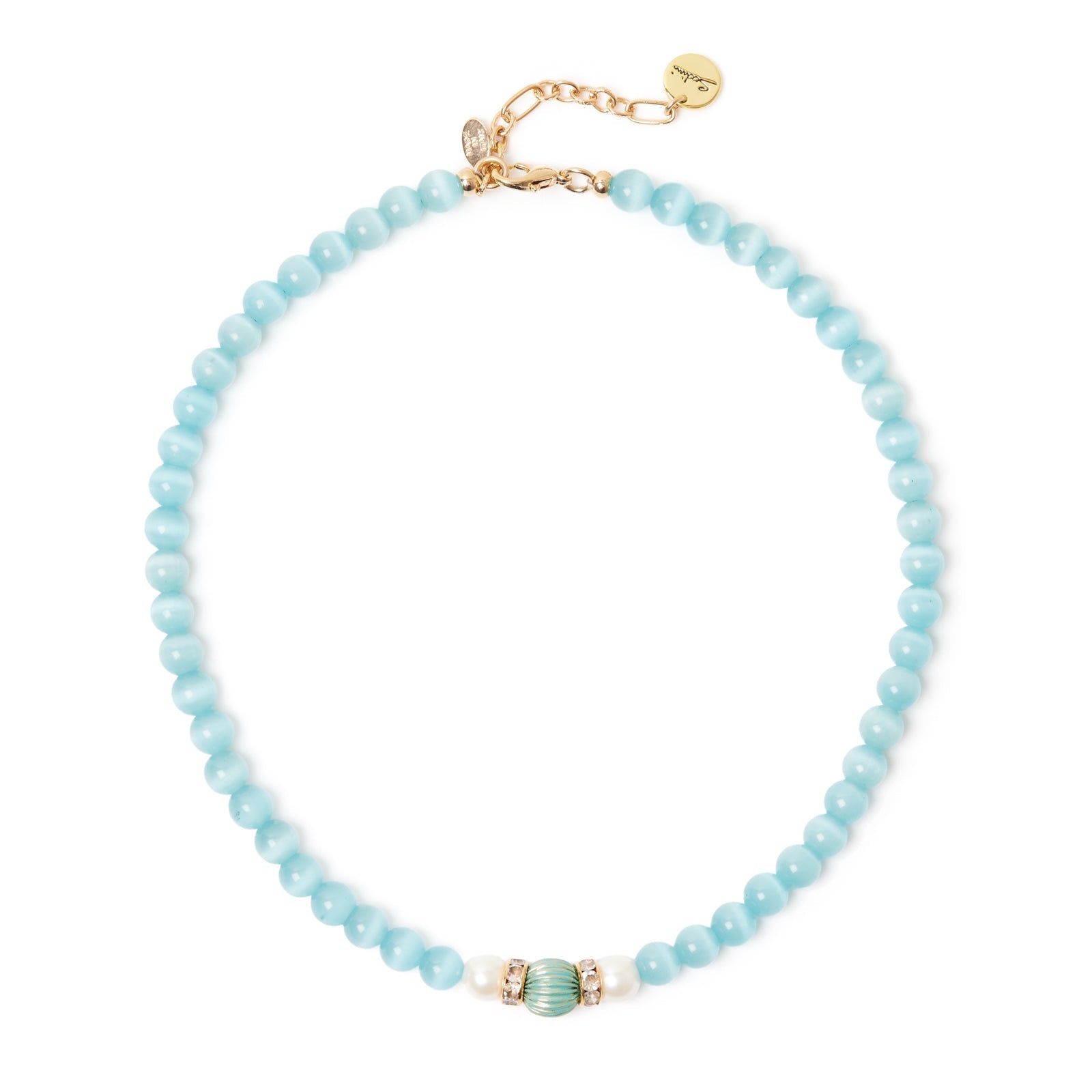 Girocollo sfere e splendente segmento Tarocchi - Blu - Sodini Bijoux