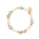Bracciale elastico sfere, boule rigate e perle Tarocchi - Multicolor - Sodini Bijoux