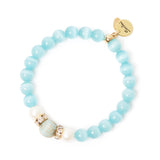 Bracciale elastico sfere, anellini di strass e perle Tarocchi - Blu - Sodini Bijoux