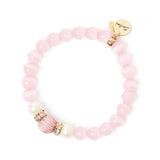 Bracciale elastico sfere, anellini di strass e perle Tarocchi - Rosa - Sodini Bijoux