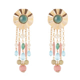 Earrings flower and fringe Tarocchi - Multicolor - Sodini Bijoux