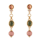 Earrings with cabochon and elements chained Tarocchi - Multicolor - Sodini Bijoux