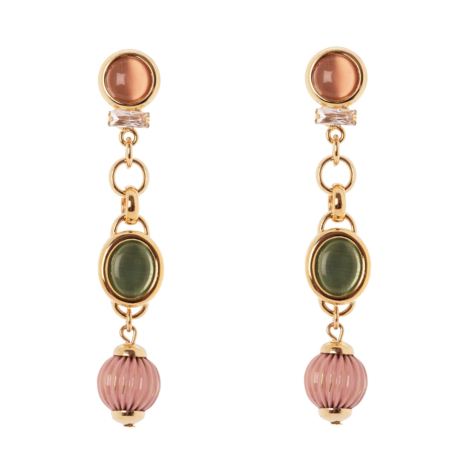 Orecchini cabochon ed elementi incatenati Tarocchi - Multicolor - Sodini Bijoux