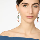 Earrings with cabochon and elements chained Tarocchi - Multicolor - Sodini Bijoux