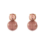 Orecchini cristallo e sfera rigata Tarocchi - Rosa - Sodini Bijoux