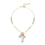 Girocollo boule, anellini e conchiglia Maresia - Multicolor - Sodini Bijoux