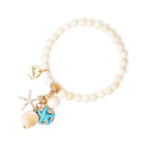 Bracciale elastico boule ed elementi marini Maresia - Multicolor - Sodini Bijoux