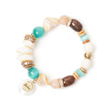 Bracciale elastico boule anellini e perla Maresia - Multicolor - Sodini Bijoux