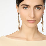 Long earrings Maresia - Gold and white - Sodini Bijoux