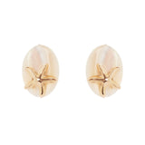 Orecchini ovale e stellina Maresia - Oro e bianco - Sodini Bijoux