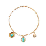 Choker with three pendants Ribera - Blue - Sodini Bijoux