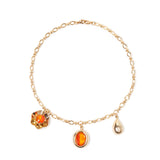 Choker with three pendants Ribera - Orange - Sodini Bijoux