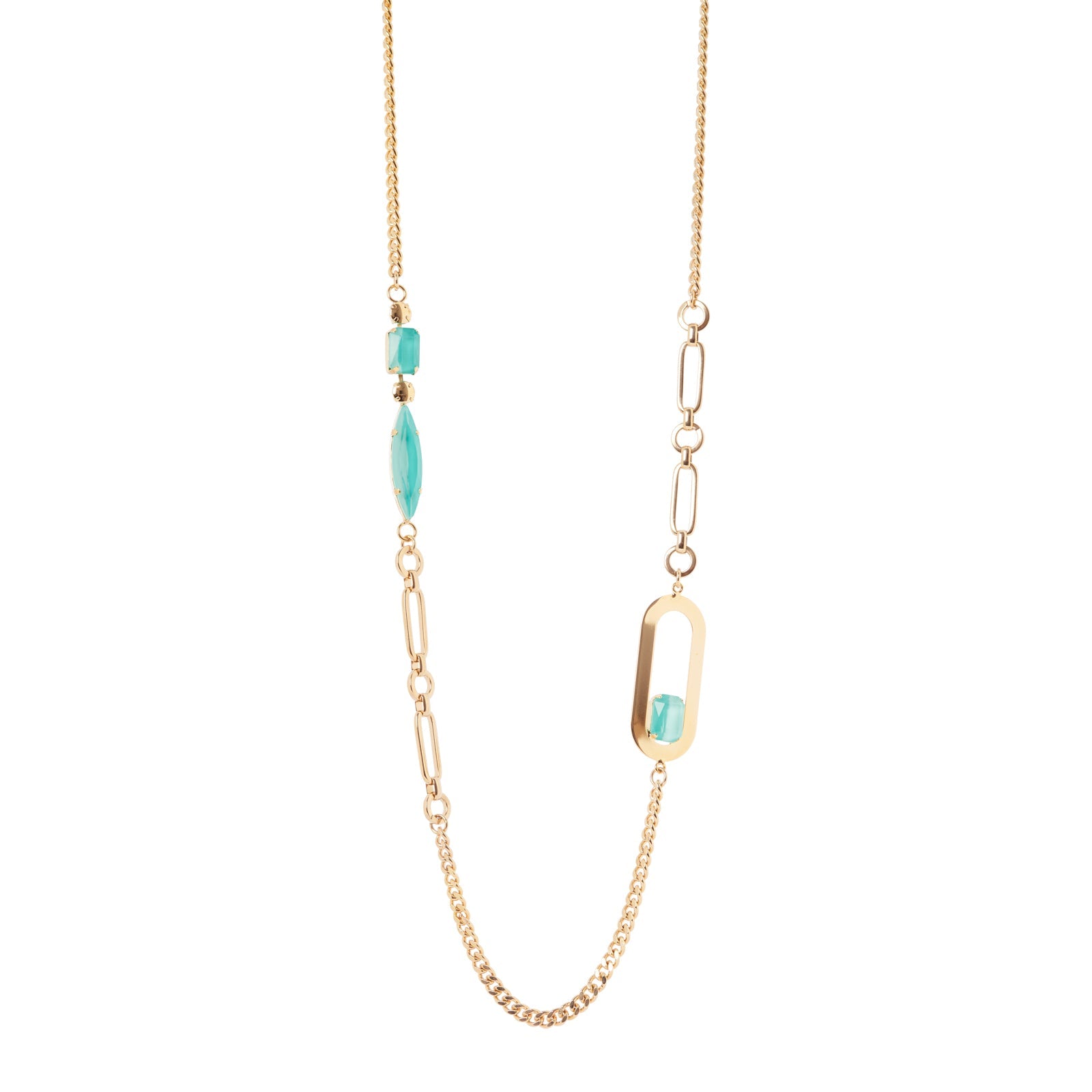 Collana lunga groumette e charm Ribera - Blu - Sodini Bijoux