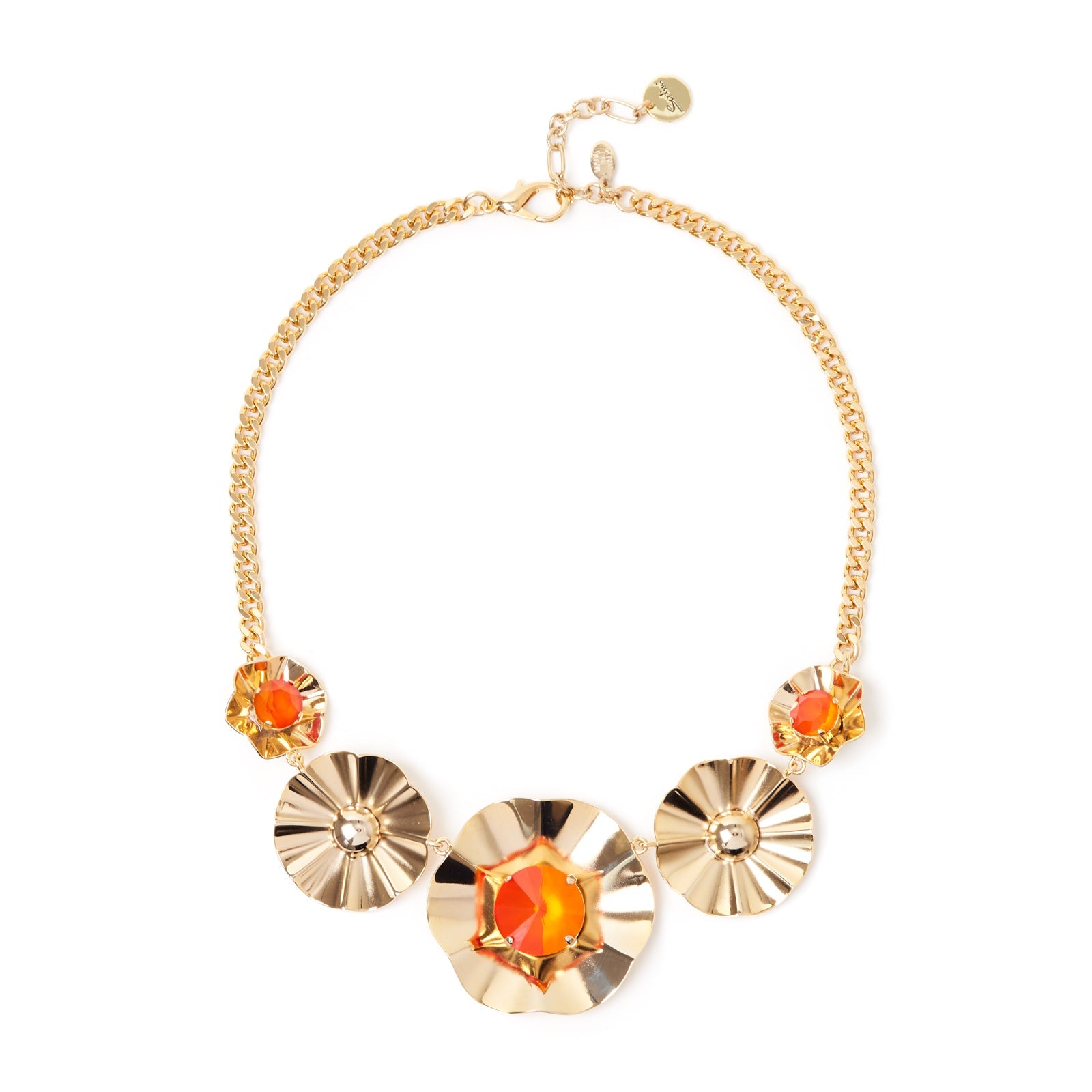 Collana corta groumette e fiori Ribera - Arancio - Sodini Bijoux
