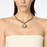 Short necklace with dome pendant Ribera - Blue - Sodini Bijoux