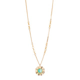 Long necklace with flower pendant Ribera - Blue - Sodini Bijoux
