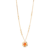 Long necklace with flower pendant Ribera - Orange - Sodini Bijoux