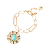 Bracelet with flower pendant Ribera - Blue - Sodini Bijoux
