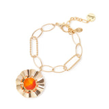 Bracelet with flower pendant Ribera - Orange - Sodini Bijoux