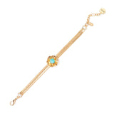 Serpentine bracelet and flower Ribera - Blue - Sodini Bijoux