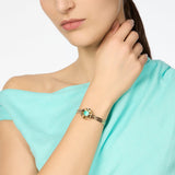 Serpentine bracelet and flower Ribera - Blue - Sodini Bijoux