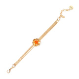 Serpentine bracelet and flower Ribera - Orange - Sodini Bijoux