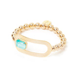 Bracciale elastico boule e charm anello Ribera - Blu - Sodini Bijoux
