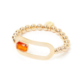 Bracciale elastico boule e charm anello Ribera - Arancio - Sodini Bijoux