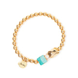 Bracciale elastico boule, cristalli e charm Ribera - Blu - Sodini Bijoux