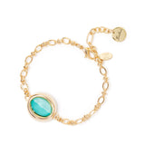 Bracelet with chain and oval charm Ribera - Blue - Sodini Bijoux