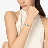 Bracelet with chain and oval charm Ribera - Blue - Sodini Bijoux