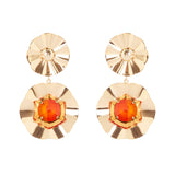 Orecchini a due dischetti ondulati Ribera - Arancio - Sodini Bijoux