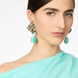 Orecchini romboide e gocccia Ribera - Blu - Sodini Bijoux