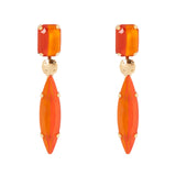 Orecchini a due cristalli Ribera - Arancio - Sodini Bijoux
