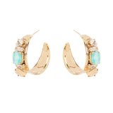 Orecchini cerchio a fascia svasata Ribera - Blu - Sodini Bijoux