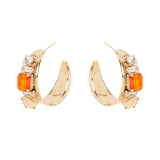 Orecchini cerchio a fascia svasata Ribera - Arancio - Sodini Bijoux