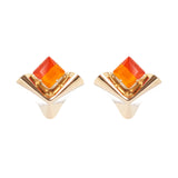 Orecchini triangolo tridimensionale Ribera - Arancio - Sodini Bijoux