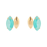 Piccoli orecchini a due navette Ribera - Blu - Sodini Bijoux