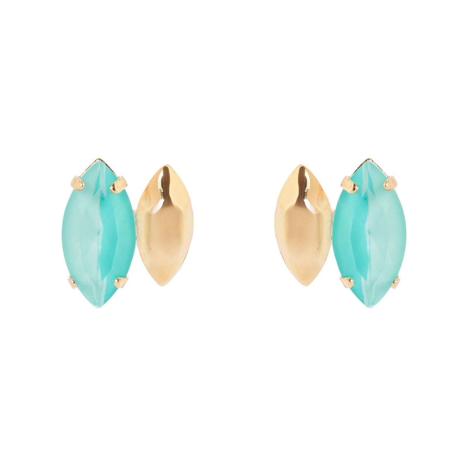 Piccoli orecchini a due navette Ribera - Blu - Sodini Bijoux